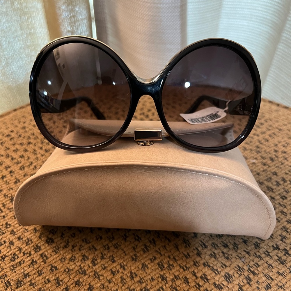 Chloe black/gold round sunglasses